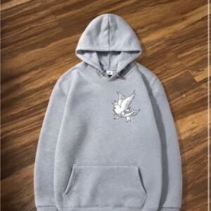 🔥 RARE Lil Peep Cry Baby Dove Tattoo Hoodie - GBC Emo Rap Style